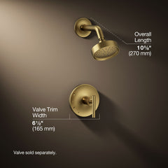 Purist Shower Trim in Vibrant Brushed Moderne Brass | product photo