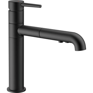 Trinsic Pull Out Sprayer Kitchen Sink Faucet, Single Handle Kitchen Faucet in Matte Black