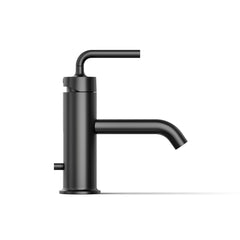 Purist Single Hole Bathroom Faucet with Drain Assembly in Matte Black | product photo