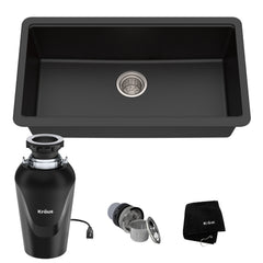 31-in Undermount Single Bowl Kitchen Sink with WasteGuard™ Garbage Disposal | product photo