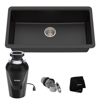 31-in Undermount Single Bowl Kitchen Sink with WasteGuard™ Garbage Disposal
