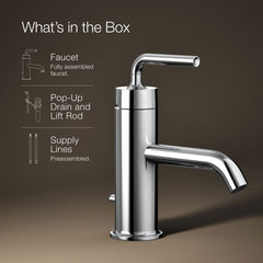 Kohler Purist Single Hole Bathroom Faucet with Drain Assembly | product photo