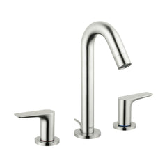 Logis Widespread Bathroom Faucet with Drain Assembly in Brushed Nickel | product photo