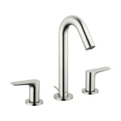 Logis Widespread Bathroom Faucet with Drain Assembly in Brushed Nickel