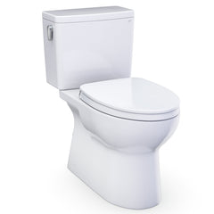 Glaston Two-Piece Elongated 1.28 GPF WASHLET+ and Auto Flush Ready Universal Height Toilet with CEFIONTECT and SS124 SoftClose Seat, Cotton White - MS472124CEFG#01 | product photo