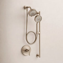 Purist Performance Showering Kit, 1.75 GPM Multifunction Showerhead and Handshower Package, Three Spray Settings in Brushed Bronze | product photo