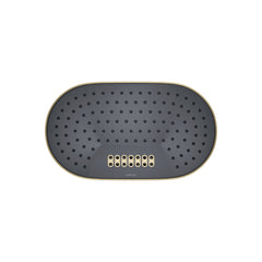 Statement Oblong 14" Two-Function 2.5 Gpm Fixed Shower Head With Katalyst Air-Induction Technology in Vibrant French Gold | product photo