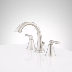 Provincetown 1.2 GPM Widespread Bathroom Faucet with Metal Lever Handles and Pop-Up Drain Assembly in Brushed Nickel | product photo