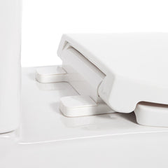 Grayvik 1.28 GPF Two Piece Elongated Toilet in White/Polished Chrome | detail photo