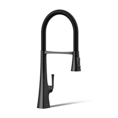 Kohler Graze Single-Handle Semi-Professional Kitchen Sink Faucet With 24-5/16-In Spout in Matte Black | product photo