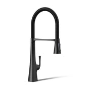 Graze Single-Handle Semi-Professional Kitchen Sink Faucet With 10-In Spout in Matte Black