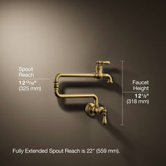 Kohler Artifacts Single-Hole Wall-Mount Pot Filler | product photo