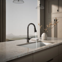 Kohler Artifacts Touchless Pull Down Kitchen Sink Faucet with Three-Function Sprayhead in Vibrant Titanium | product photo