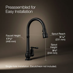 Artifacts Pull Down Bar Faucet in Matte Black | product photo