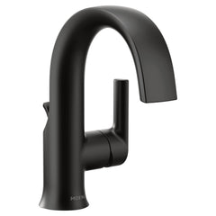 Doux Single Hole Bathroom Faucet with Drain Assembly in Matte Black | product photo