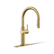 Crue Single Handle Pull Down Kitchen Faucet with Three-Function Pull Down Sprayer