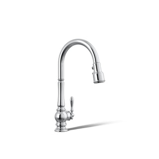 Artifacts Pull Down Single Handle Kitchen Faucet in Polished Chrome
