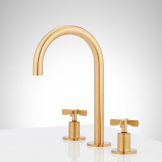 Vassor 1.2 GPM Widespread Bathroom Faucet in Brushed Gold