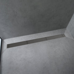 RainDrain Linear Grid Shower Drain 27 5/8" in Brushed Stainless Steel | product photo