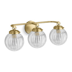 Embra Three-Light Sconce in Brushed Moderne Brass | product photo