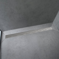 RainDrain Classic 35 1/4" Linear Grid Shower Drain in Brushed Stainless Steel | product photo