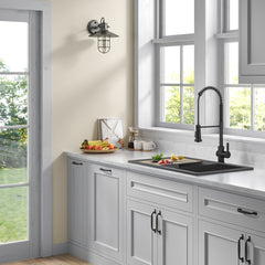 Britt Touchless Sensor Commercial Single Handle Pull Down Kitchen Faucet in Matte Black | product photo