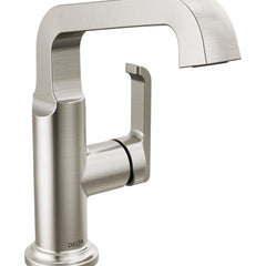 Tetra Single Hole Bathroom Faucet, Single Handle Bathroom Sink Faucet with Drain Assembly in Stainless | product photo