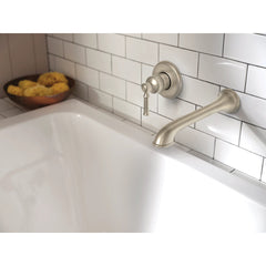 Dartmoor Single Handle Wall Mount Tub Filler High Flow Tub Faucet with 10" Spout Reach in Brushed Nickel | product photo
