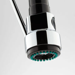 Levi Pull Down Single Handle Kitchen Faucet with Accessories in Chrome | detail photo