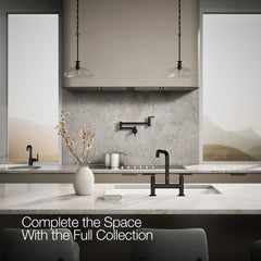 Kohler Purist Two-Hole Deck-Mount Bridge Kitchen Sink Faucet in Matte Black | product photo