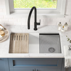 32-in. Bellucci Workstation Composite Kitchen Sink with WasteGuard™ Garbage Disposal in White | product photo