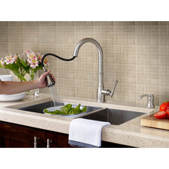 Wheaton Pull-Down Single Handle Kitchen Faucet in Stainless Steel | product photo