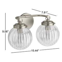 Embra Two-Light Sconce in Brushed Nickel | product photo
