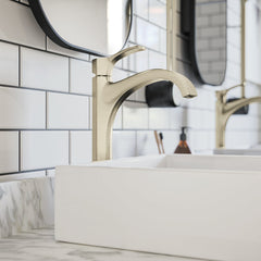 Locarno Single Hole Bathroom Faucet in Brushed Nickel | product photo