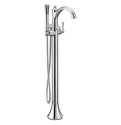 Wynford Single Handle Floor Mounted Freestanding Tub Filler in Chrome