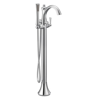 Wynford Single Handle Floor Mounted Freestanding Tub Filler in Chrome