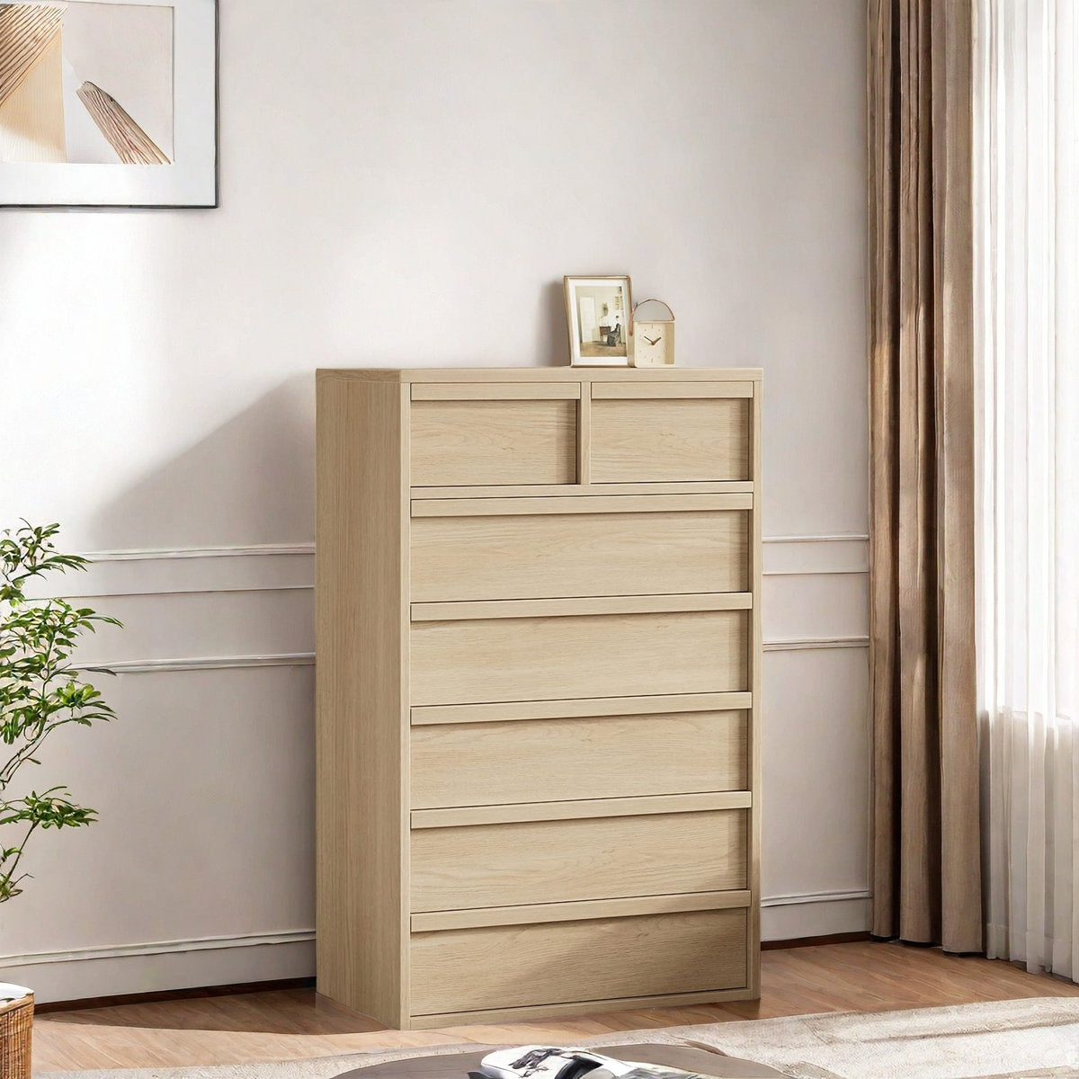 7-Drawer Dresser, Manufactured Wood, Wood Color