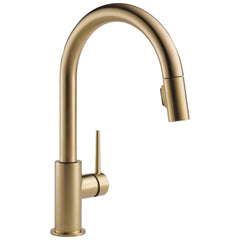 Trinsic Gold Kitchen Faucet with Swivel Pull Down Sprayer, Magnetic Docking, Champagne Bronze | product photo