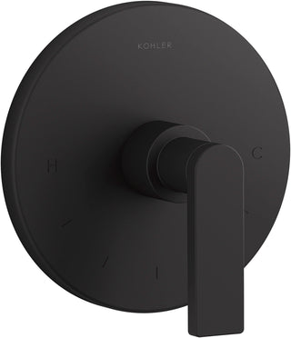 Composed Thermostatic Faucet Trim with Lever Handle in Matte Black