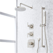 Sefina Thermostatic Shower System with Slide Bar and Hand Shower, Brushed Nickel