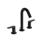 Logis Widespread Bathroom Faucet with Drain Assembly in Matte Black