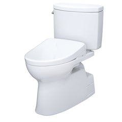 WASHLET 1.28 GPF Elongated Floor Mounted Two-Piece Toilet (S7 Bidet Seat Included) with Auto Flush in Cotton | product photo