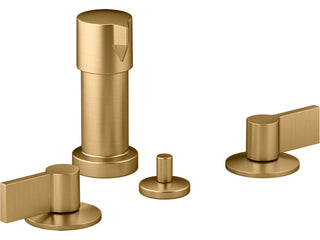 Components Widespread Bidet Faucet With Lever Handles in Vibrant Brushed Moderne Brass