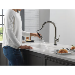 Trinsic VoiceIQ Touch Kitchen Faucet with Touchless Technology in Black Stainless | product photo