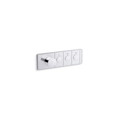 Kohler Anthem Three-Outlet Thermostatic Valve Control Panel With Recessed Push-Buttons | product photo