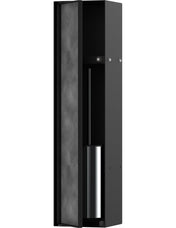 XtraStoris Rock Recessed Toilet Brush Holder with Shelf & Tileable Door in Matte Black