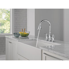Renaldi Bridge Kitchen Faucet with Pull Down Sprayer, Two-Handle, Lumicoat Chrome | product photo