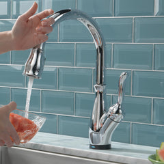 Leland Pull Down Sprayer Touch Kitchen Sink Faucet, Touch Control Kitchen Faucet in Chrome | product photo