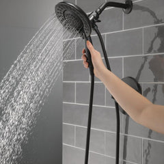 Saylor 17 Series Matte Black Dual-Function Shower Faucet Set with In2ition 2-in-1 Dual Shower Head with HandHeld Spray Combo, Valve Trim Kit, Matte Black (Valve Not Included) | product photo