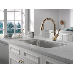 Leland Pull Down Sprayer Touch Kitchen Sink Faucet, Touch Control Kitchen Faucet in Champagne Bronze | product photo